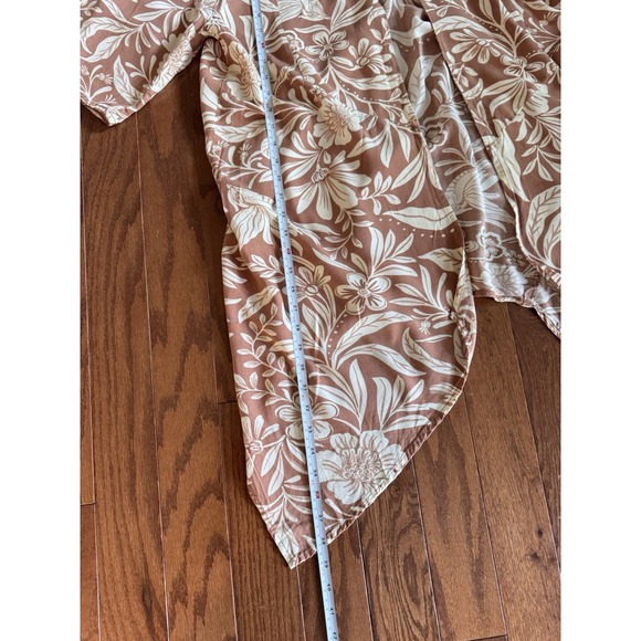 Patrons Of Peace Kimono M Floral Boho Clay Open Front Duster Cover Up - Picture 8 of 8